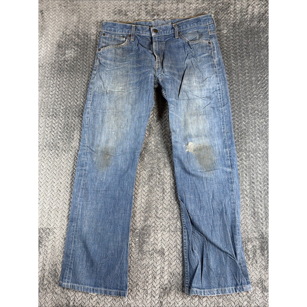 Vintage Levi's 507 Mens Blue Jeans Slim Boot‎ 33x34 Medium Wash Denim